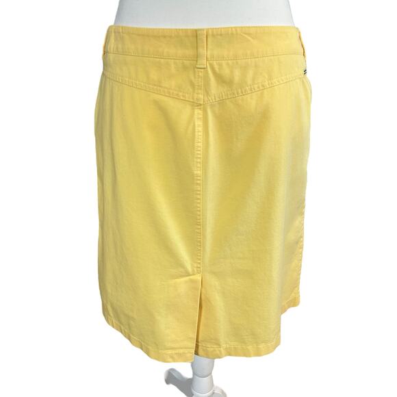 Adrienne Vittadini Classico Skirt Sze 12 Yellow A Line Casual Back Slit Colorful - Picture 2 of 12